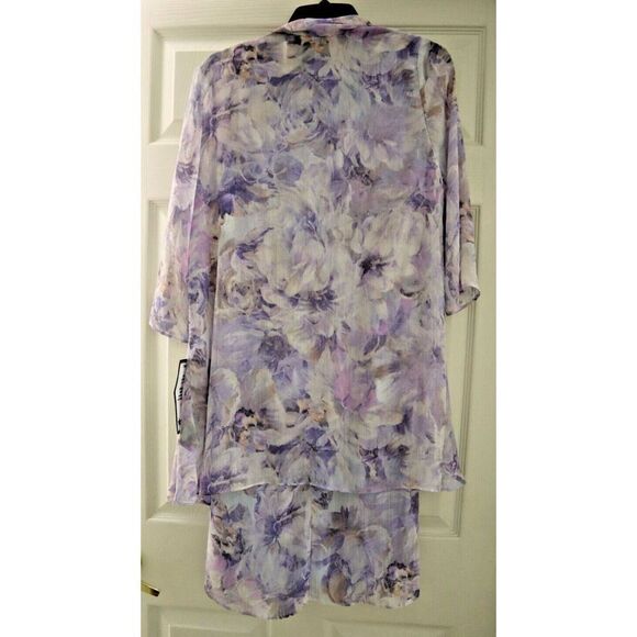 R&M Richards Women's Sz 6 Purple Floral-Print Jacket Dress - 2 Piece Set $119 - Picture 3 of 12